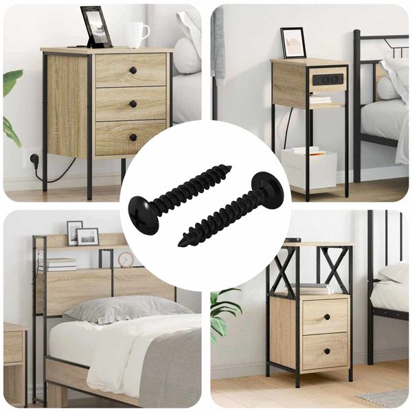 vidaXL Samorezný skrutkový klinc 2 pcs Čierna 4 x 25 mm Oceľ