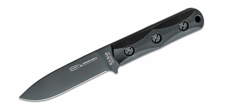 KA-BAR KB-EK51 Short Drop Point bojový nôž 10,9 cm, čierna, Ultramid, puzdro Celcon