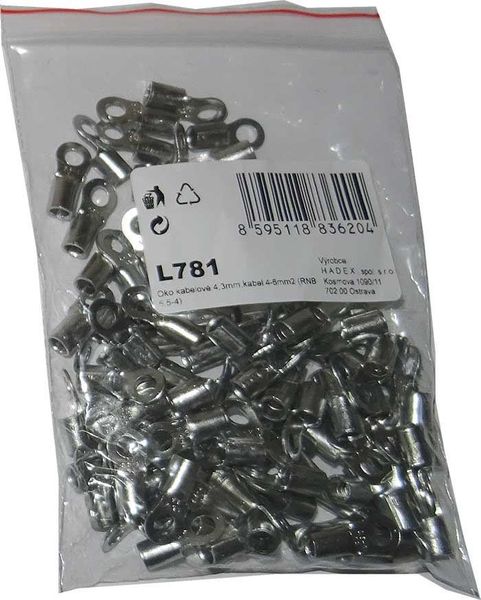 Oko káblové 4,3 mm, kábel 4–6 mm² (RNB 5,5–4), balenie 100 ks