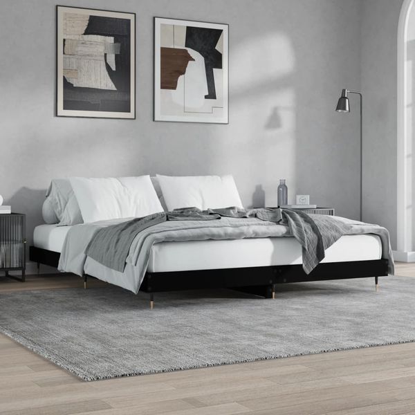 vidaXL Posteľný rám čierny 200x200 cm kompozitné drevo