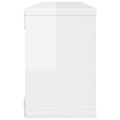 vidaXL Nástenné police 2 ks, lesklé biele 60x15x23cm, kompozitné drevo