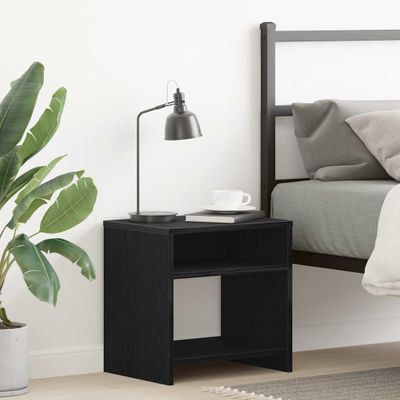 vidaXL Nočný stolík čierna dub 40x30x40 cm kompozitné drevo