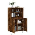 vidaXL Vysoká skrinka dymový dub 60x36x110 cm spracované drevo