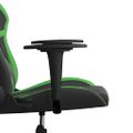 vidaXL Masážna herná stolička čierna a zelená umelá koža