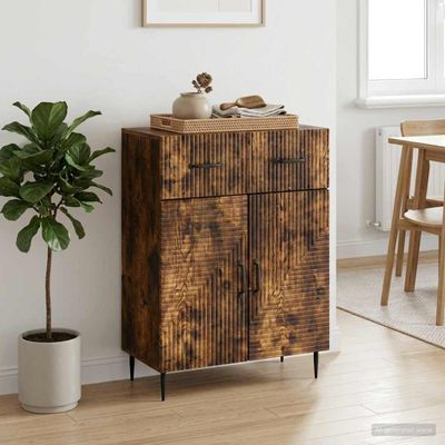 vidaXL Servírovacia skriňa Dymový dub 66 x 34,5 x 89,5 cm