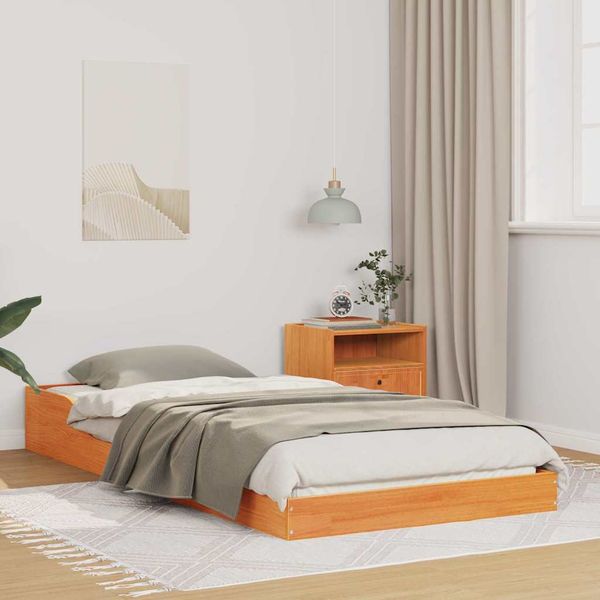 vidaXL Rám postele Včelí hnedý 75 x 190 cm Masívne borovicové drevo