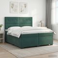vidaXL Posteľ boxspring s matracom Tmavozelená 200 x 200 cm Zamat