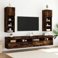 vidaXL TV skrinky s LED svetlami 2 ks dymový dub 30,5x30x90 cm