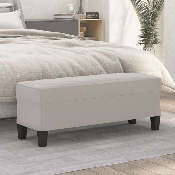 vidaXL Lavička bledosivá 100x35x41 cm látka z mikrovlákna