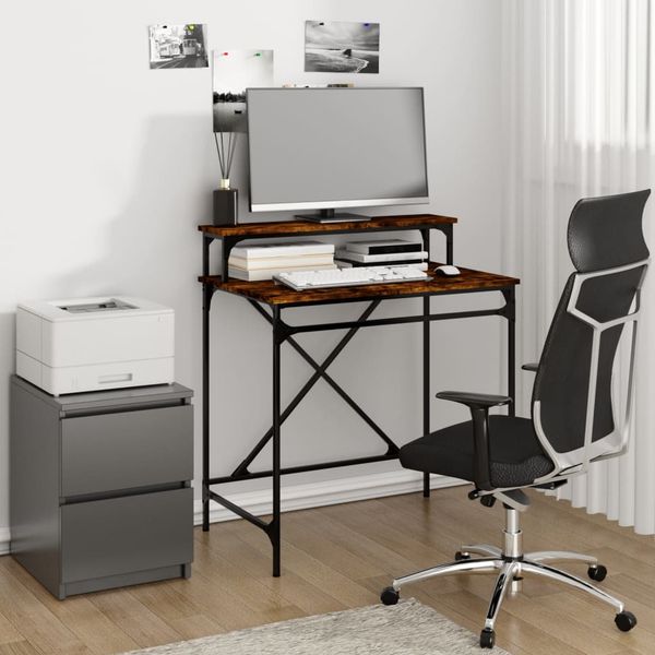 vidaXL Stôl dub sonoma 80x50x90 cm spracované drevo a železo