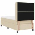 vidaXL Posteľ s pružinovým rámom s vankúšom Krémová 200 x 80 cm látka