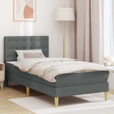 vidaXL Rám postele s matracom Tmavosivá 90 x 190 cm Látka