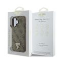 Puzdro Guess pre iPhone 16 6,1" GUHCP16SP4TDPW Leather 4G Triangle Strass hnedé MagSafe