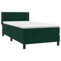 vidaXL Posteľný rám boxsping s matracom tmavozelený 90x200 cm zamat