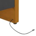 vidaXL Pohovka s USB hnedá zamatová 90x200 cm