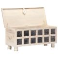 vidaXL Úložný box biely 110x40x45 cm masívne akáciové drevo
