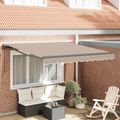 vidaXL Rám markízy Béžová 300 x 250 cm Polyester s PU povrchom