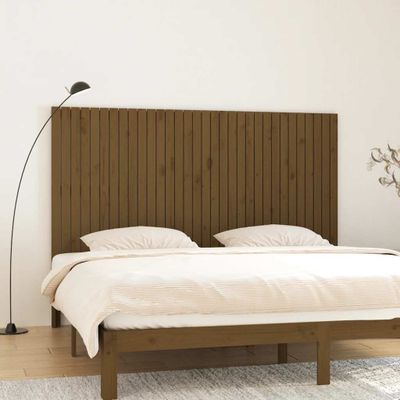 vidaXL Nástenné čelo postele medovohnedé 204x3x110 cm masívna borovica