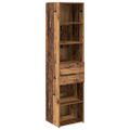 vidaXL Highboard Staré drevo 45 x 42,5 x 185 cm Kompozitné drevo
