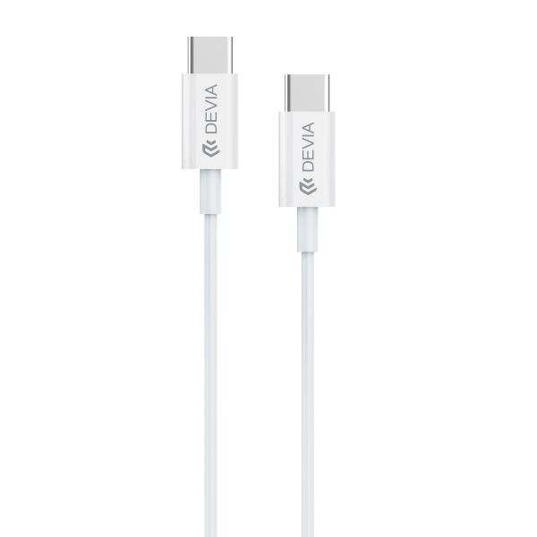 Kábel Devia Smart EC042 PD USB-C – USB-C 60W 3A biely