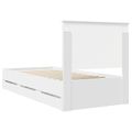 vidaXL Rám postele so zásuvkou Biela 90 x 200 cm Inžinierske drevo