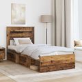 vidaXL Rám postele Staré drevo 100 x 200 cm Masívne borovicové drevo