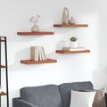 vidaXL Stenná polica Nástenná montáž 4 ks Červená 50 x 23,5 x 3,8 cm