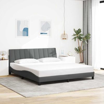 vidaXL Rám postele bez matraca Hanko tmavosivá 180x200 cm látka