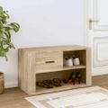vidaXL Botník dub sonoma 80x35x45 cm spracované drevo
