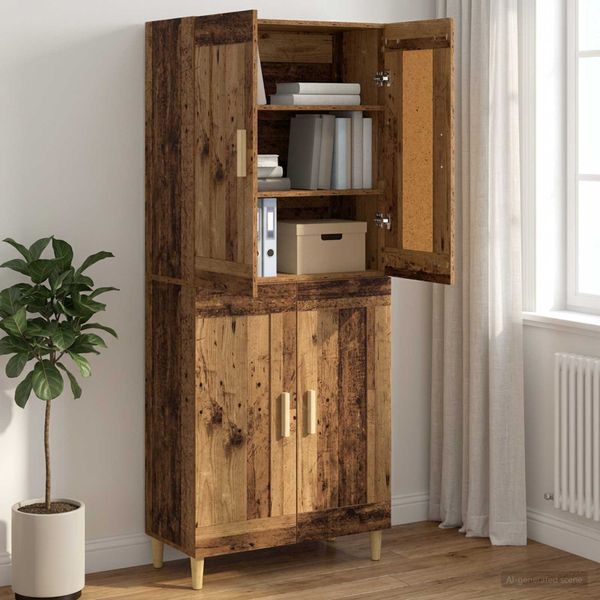 vidaXL Servírovacia skriňa Staré drevo 69,5 x 34 x 90 cm