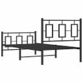 vidaXL Kovový rám postele s čelom a podnožkou čierny 90x200 cm