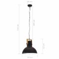 vidaXL Industriálna závesná lampa 25 W čierna mangovník 52 cm okrúhla E27