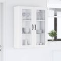 vidaXL Nástenný sklenený kabinet PORTO Biela 80 x 31 x 100 cm