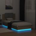 vidaXL Posteľný rám s čelom a LED svetlami dub sonoma 75x190 cm