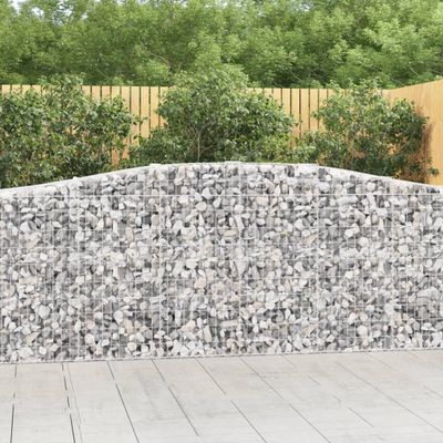 vidaXL Oblúkové gabiónové koše 7ks 400x50x100/120cm pozinkované železo
