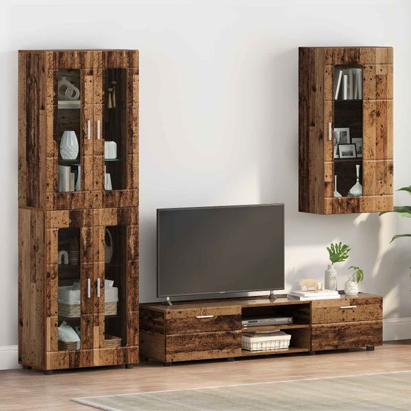 vidaXL Drevená skrinka Staré drevo 50 x 29 x 100 cm Kompozitné drevo