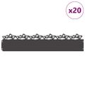 vidaXL Obrubníky trávnika 20 ks 103 x 0,05 x 22 cm Oceľ Čierna