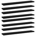 vidaXL Prídavné police 8 ks, čierne 60x10x1,5 cm, drevotrieska