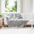 vidaXL Protisklzová deka z umelého králičieho kožúška Olite 4 ks Sivá