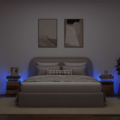 vidaXL Nočné stolíky 2 ks staré drevo 35x39x55 cm kompozitné drevo