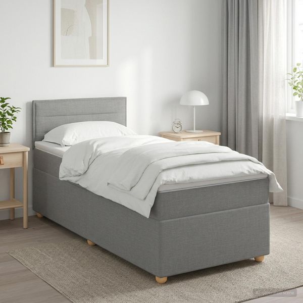 vidaXL Posteľ boxspring s matracom Svetlosivá 80 x 200 cm Látka