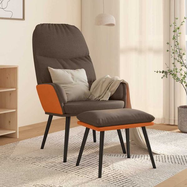 vidaXL Relaxačné kreslo s podnožkou hnedé látka