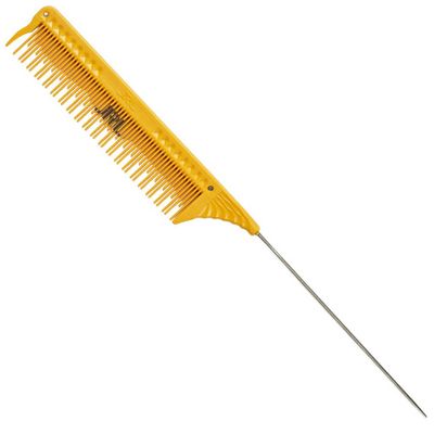 Profesionálny tupírovací hrebeň s kovovou špičkou JRL Teasing comb J103 - žltý