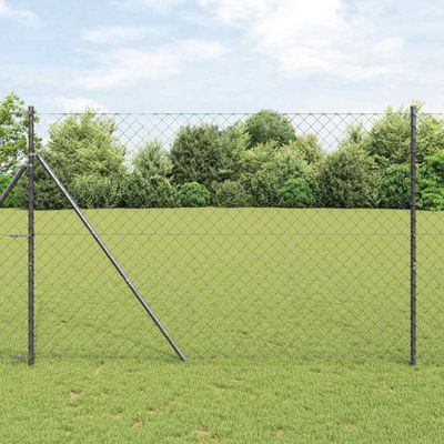 vidaXL Pevný kovaný drôtový plot 25 x 1,5 m PVC potiahnutá oceľ Sivá