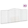 vidaXL Oblúkové gabiónové koše 3ks 400x30x160/180cm pozinkované železo
