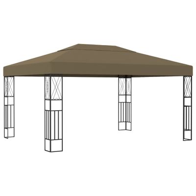 vidaXL Altánok 3x4 m, sivohnedý, látka