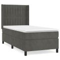 vidaXL Posteľný rám boxspring s matracom tmavosivý 90x200 cm zamat