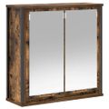 vidaXL Kúpeľňová skrinka so zrkadlom dymový dub 60x21x60 cm
