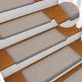 vidaXL Schodové rohože 10 ks 65x21x4 cm taupe s obdĺžnikovým okrajom