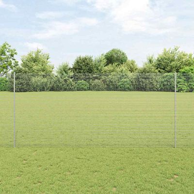vidaXL Zváraný drôtový plot s podperou 10 x 1,4 m Strieborná Sieťovina